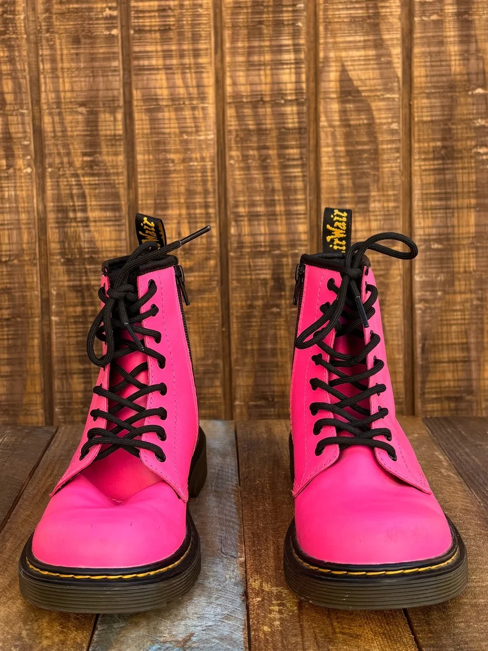 Dr. Martens 1460 J Hot Pink Combat Leather Boots